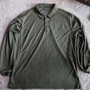 Men's Olive Green Lightweight Long Sleeve Shirt Size 2XL NEW